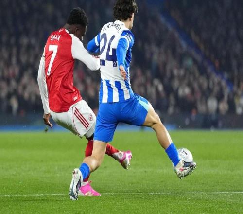 3球4助攻，薩卡生涯英超對陣布萊頓造7球所有對手第三多