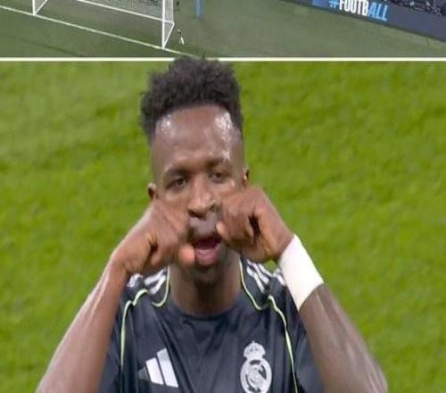 維尼修斯慶祝進球做出哭泣者動作，疑似回應曼城上賽季的Tifo