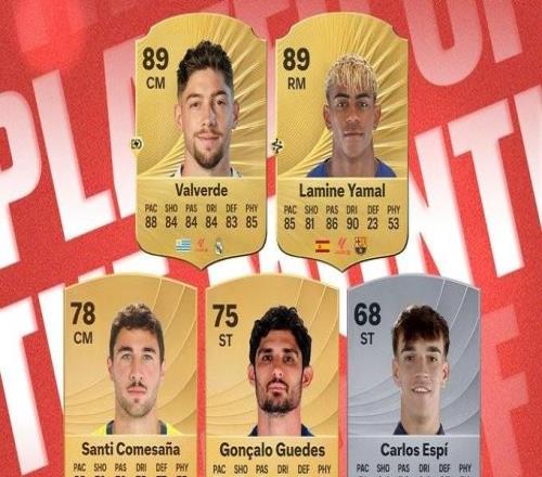 西甲3月最佳球員候選：巴爾韋德、亞馬爾、埃斯皮等人在列