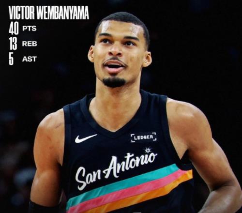 輕松愉快！文班亞馬狂砍40分13籃板5助攻，完成評獎65場規(guī)定！