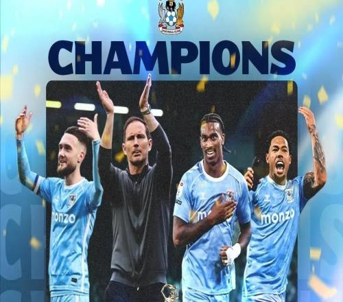 絕對優勢，蘭帕德率領考文垂提前兩輪鎖定英冠冠軍