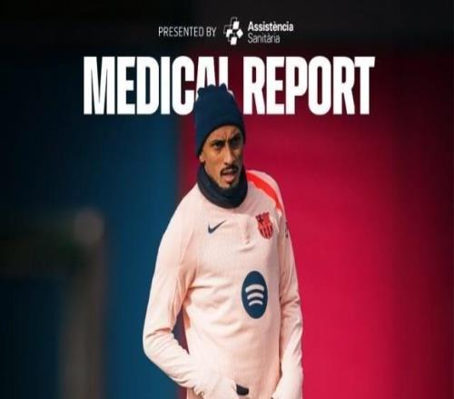 巴薩官方：拉菲因傷缺席戰(zhàn)皇社