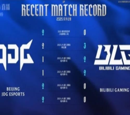 赛事官方发布BLG对阵JDG数据前瞻:2025年交手记录势均力敌