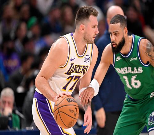 近3戰(zhàn)場均34+10+9！有防守東契奇真的太強了，湖人爭冠真的有戲了