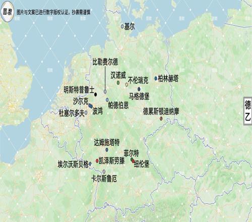 德乙地圖：十一州與十八隊承載的德國第二級職業(yè)足球聯(lián)賽