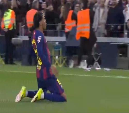 遠射世界波！亞馬爾滑跪慶祝，創(chuàng)西甲單季紀錄，5場連造6球