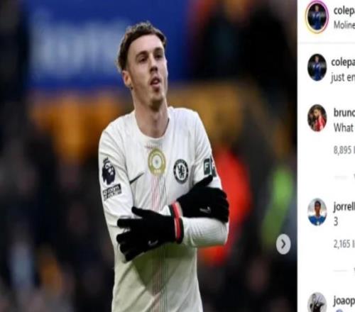 帕爾默社媒慶祝帽子戲法，B費留言：多么出色的球員