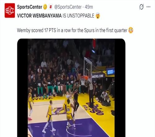 一戰創14紀錄無愧外星人！文班亞馬40+12統治攻防鄧肯接班人太強