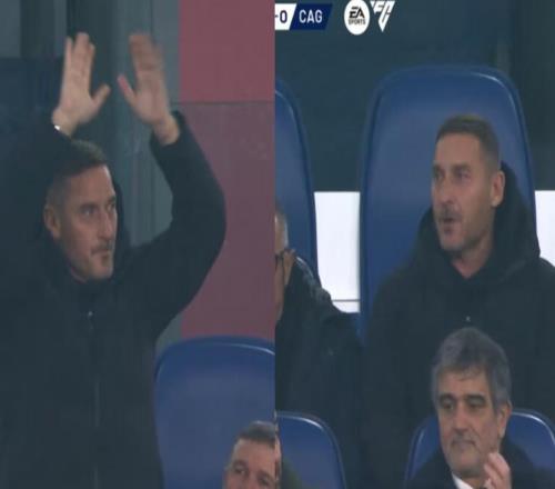 托蒂現(xiàn)身羅馬主場觀戰(zhàn)意甲，球迷們高唱“只有一個隊長”