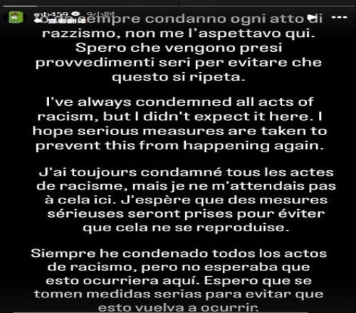 在阿聯(lián)酋比賽時遭遇種族歧視，巴洛特利：不能容忍這種行為