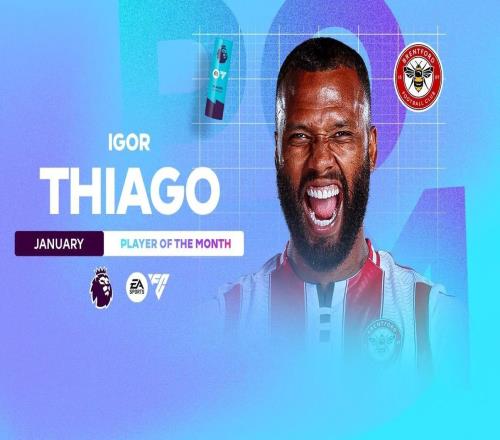 5場攻入5球，伊戈爾蒂亞戈當選英超1月最佳球員