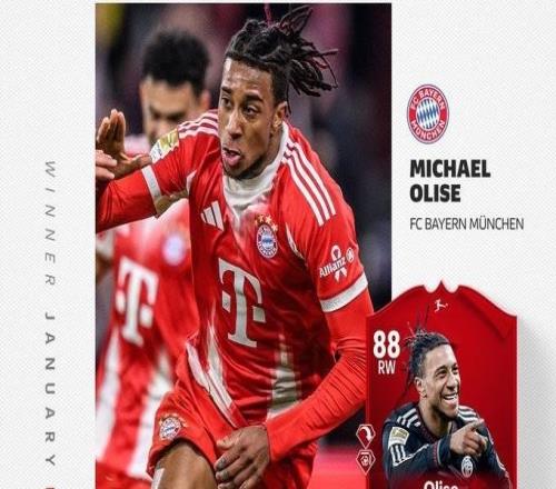 5場貢獻3球7助攻，奧利塞當選德甲1月最佳球員