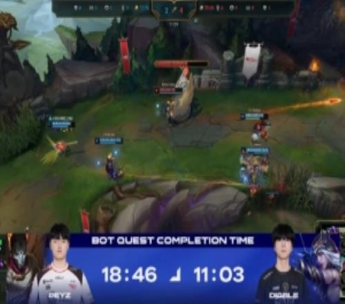 T1vsBFX第三局：Diable完成任務的時間比Peyz提前近8分鐘！