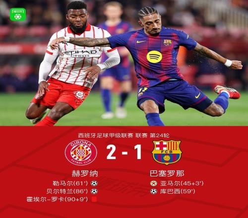 劍南春巴薩12遭赫羅納逆轉丟榜首，亞馬爾失點，貝爾特蘭絕殺