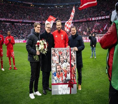 榮耀時刻，凱恩賽前獲贈職業生涯500球里程碑紀念禮物