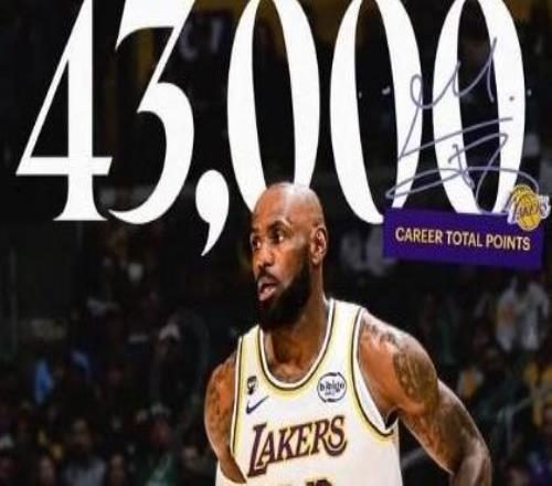 詹姆斯社媒轉發43000分里程碑海報：繼續前進