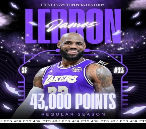 詹姆斯吞雙里程悲：43000分歷史首人1600場歷史第二人