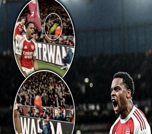 哎呀！薩利巴慶祝時踢飛場邊備用球，小球童十分沮喪攤手抱怨