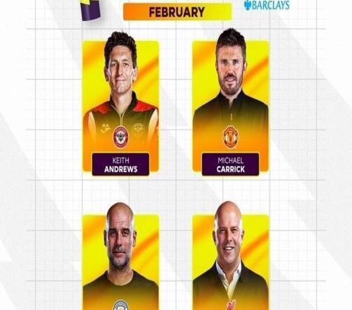 英超2月最佳主帥候選：卡里克、瓜迪奧拉、斯洛特、安德魯斯