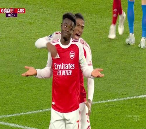 59球超越亨利，薩卡是25歲前為阿森納英超進球最多的球員