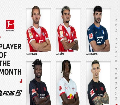 德甲二月最佳球員候選：凱恩、迪亞斯領(lǐng)銜，揚(yáng)迪奧曼德在列