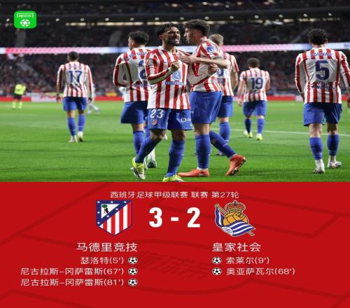 馬競32皇家社會，岡薩雷斯替補雙響，瑟洛特、奧亞薩瓦爾破門