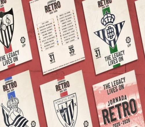 官方:西甲推出首個復古主題比賽日活動,球員著復古球衣比賽