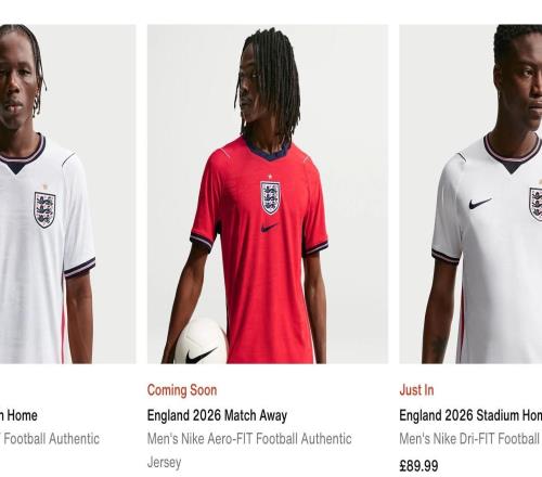 郵報：英格蘭隊世界杯球衣售價134.99英鎊，創史上最貴紀錄