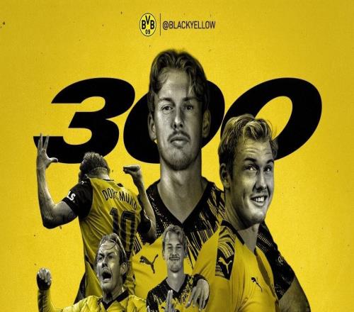 隊(duì)史第20人，布蘭特達(dá)成多特300場里程碑