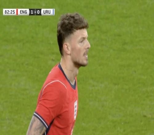 時隔4年再度代表英格蘭隊出場，本懷特斬獲三獅生涯處子球