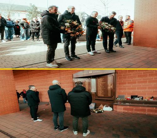 悼念希爾斯堡慘案受害者，多特傳奇在慈善賽前向紀念碑獻花圈