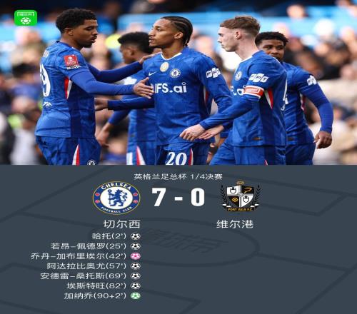 足總杯切爾西70維爾港晉級，埃斯特旺傳射，哈托、加納喬建功