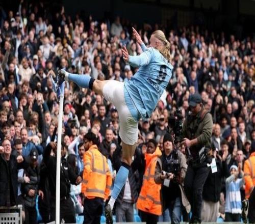 哈蘭德連續4次主場對利物浦都有進球，為英超球員第三人