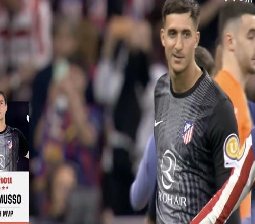 戰(zhàn)巴薩6次撲救，馬競門將穆索當(dāng)選全場最佳球員