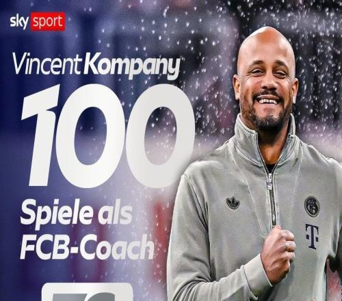 孔帕尼執(zhí)教拜仁前100場(chǎng)收獲76勝，隊(duì)史僅次于瓜迪奧拉