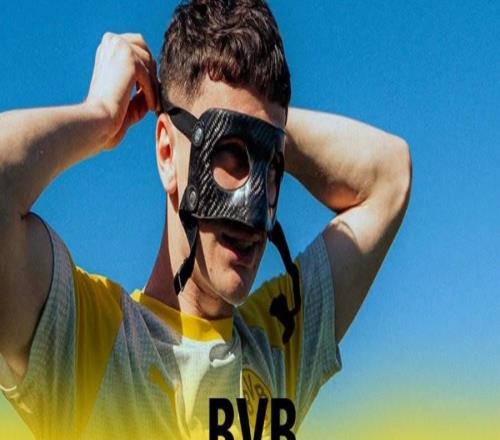 魯爾新聞：多特后衛盧卡雷賈尼鼻梁骨折，暫時佩戴面具