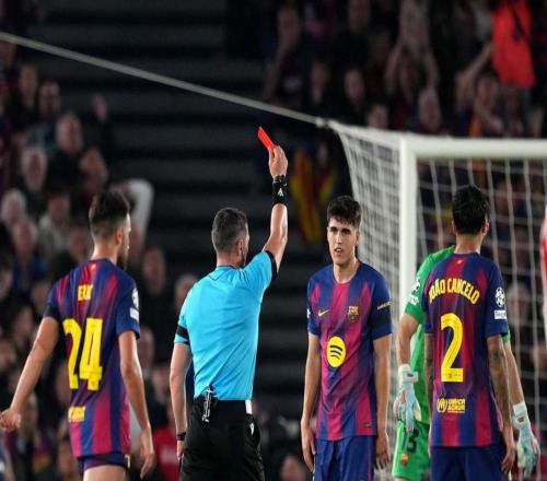 歐冠近10個賽季巴薩吃到12張紅牌，同期所有球隊最多