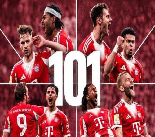 101球,拜仁追平自己保持的單賽季德甲進球紀錄