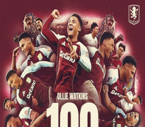 里程碑，沃特金斯打入維拉生涯第100球