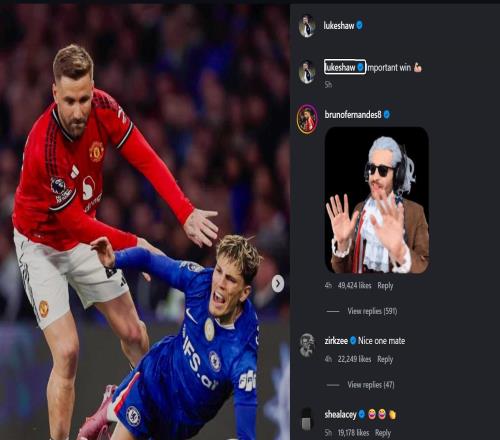 盧克肖曬出和加納喬的對抗圖，曼聯隊友紛紛點贊