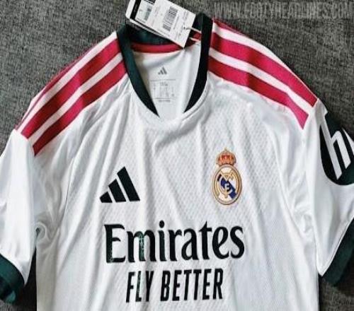 皇馬下賽季主場球衣諜照：經(jīng)典純白+綠粉撞色，科技面料升級