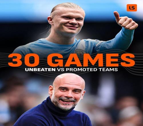 27勝3平，曼城英超對陣升班馬已連續30場保持不敗