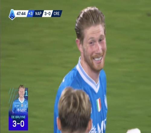 里程碑，德布勞內打入五大聯(lián)賽生涯第100球