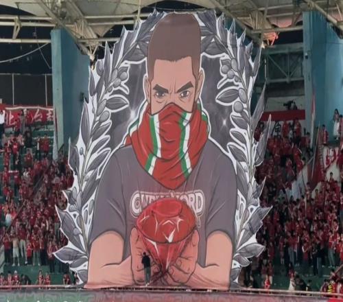 河南對申花Tifo：縱有萬般困難，你依舊是那顆璀璨耀眼的珍寶