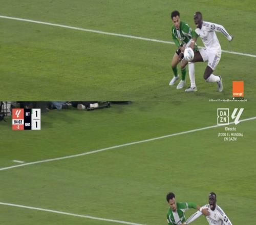 西班牙裁判技術委員會認定，貝萊林對皇馬的讀秒扳平沒有問題