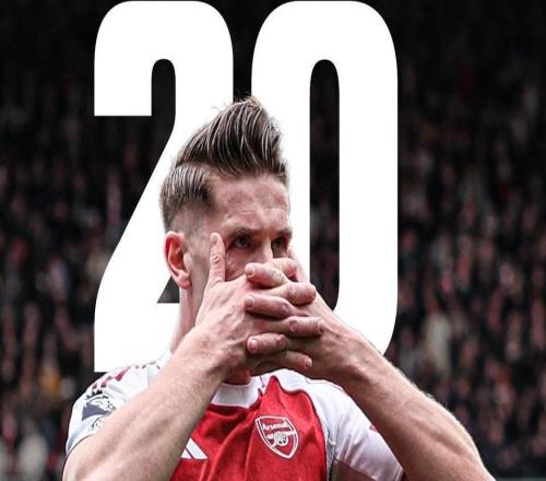 自桑切斯以來，哲凱賴什是首位阿森納首秀賽季進球20+的球員