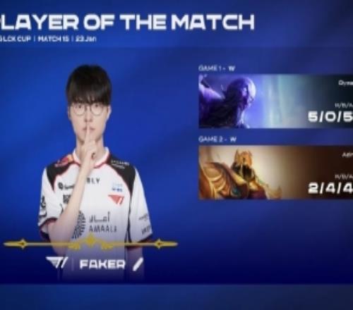 永遠(yuǎn)在兜底！Faker獲得T1對(duì)陣KT系列賽POM