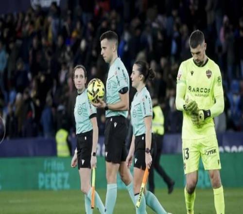 萊萬特vs馬競的比賽中兩名邊裁都是女性，為西甲歷史首次