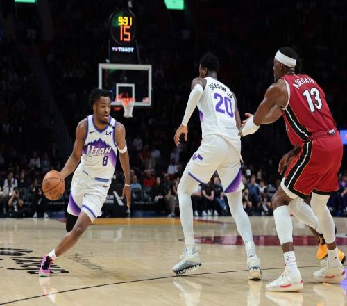 想輸都難爵士含淚險勝熱火，小賈倫22+5，阿德巴約空砍23+11