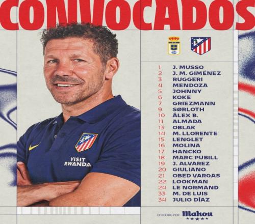 馬競客戰(zhàn)奧維耶多名單公布阿爾瓦雷斯領(lǐng)銜鋒線瑟爾洛特在列_西甲直播